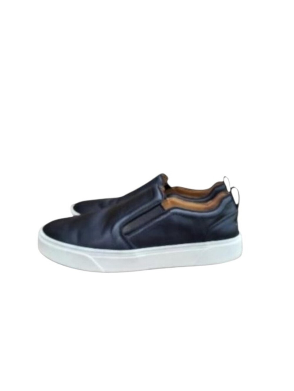 Vionic Leather Kimmie Black White Slip On Loafer Tennis Shoe Sneaker Women 7.5
